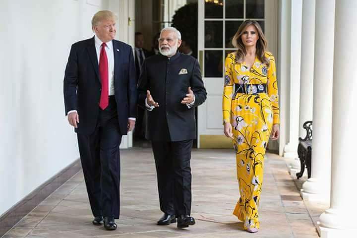 "Increasing productivity, job creation and breakthrough technologies will be the driving force of our ties." Modi also invited Trump to visit India along with his family. On his part, Trump said that both India and the US have been struck by the evils of terrorism, "and we are both determined to destroy terrorist organisations and the radical ideology that drives them." "We will destroy radical Islamic terrorism," he said. "Our militaries are working every day to enhance cooperation between our military forces. And next month, they will join together with the Japanese navy to take place in the largest maritime exercise ever conducted in the vast Indian Ocean." The President said that he "always had a deep admiration for your country and for its people, and a profound appreciation for your rich culture, heritage and traditions". Narendra Modi meets US President Donald Trump,Narendra Modi meets Donald Trump,Narendra Modi,Donald Trump,Narendra Modi with Donald Trump,Narendra Modi at White House