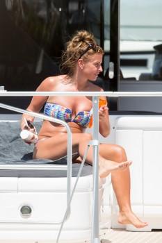 Coleen Mary Rooney get tan on a yacht in Ibiza.