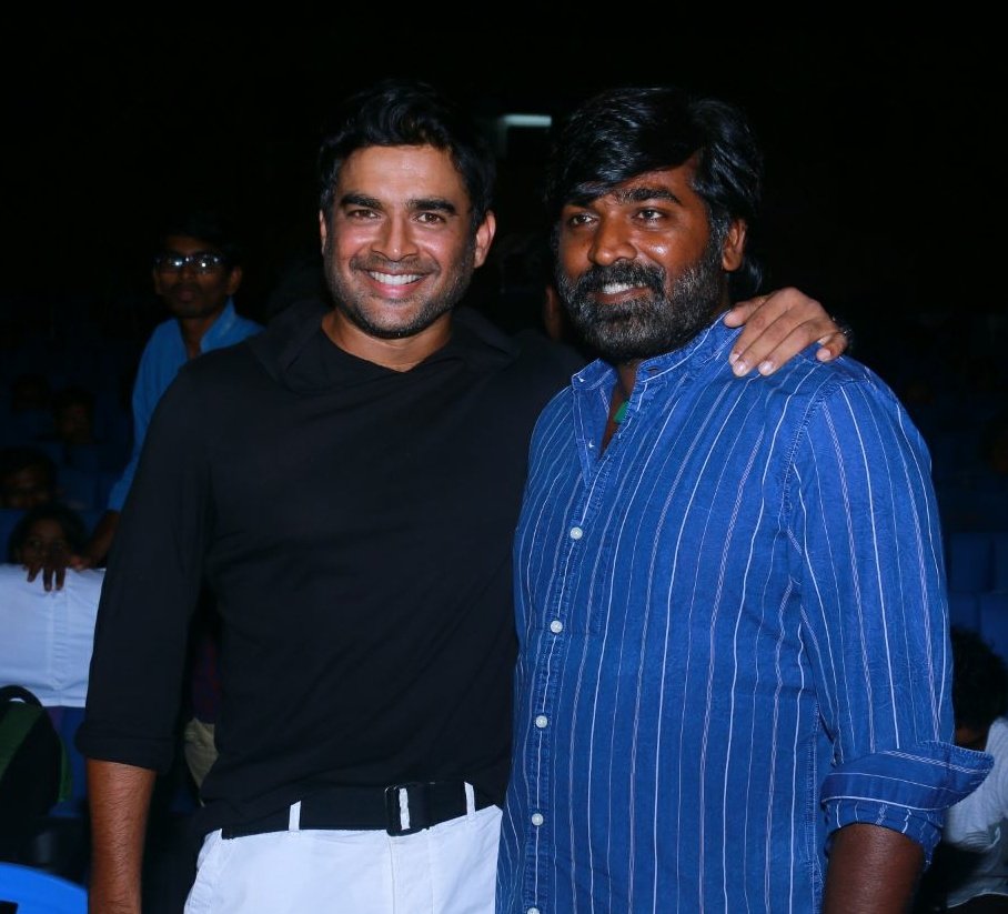 Vijay Sethupathi and Madhavan at Vikram Vedha Press Meet. Vijay Sethupathi,Madhavan,Shraddha Srinath,Vikram Vedha,Vikram Vedha Press Meet,Vikram Vedha Press Meet pics,Vikram Vedha Press Meet images,Vikram Vedha Press Meet stills,Vikram Vedha Press Meet pictures,Vikram Vedha Press Meet photos
