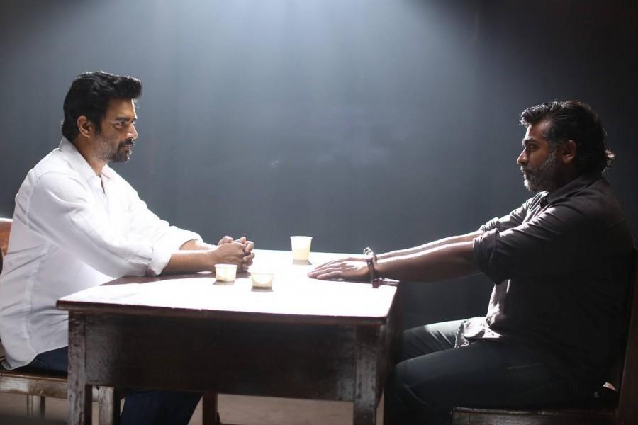 Vikram Vedha is an upcoming Tamil crime thriller film directed by Pushkar-Gayathri and produced by S. Sashikanth. The film features Vijay Sethupathi, Madhavan and Varalaxmi Sarathkumar in the lead role, while Kathir, John Vijay, Shraddha Srinath and Prem are in the supporting characters. Vijay Sethupathi and Madhavan,Vijay Sethupathi,Madhavan,Vikram Vedha,Vikram Vedha movie stills,Vikram Vedha movie pics,Vikram Vedha movie images,Vikram Vedha movie photos,Vikram Vedha movie pictures