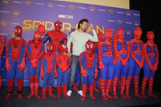 Bollywood actor Tiger Shroff during a media interaction on Hindi version of Hollywood film Spider-Man: Homecoming.