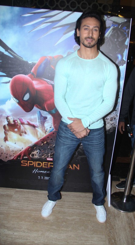Bollywood actor Tiger Shroff during a media interaction on Hindi version of Hollywood film Spider-Man: Homecoming, in Mumbai on June 27, 2017. Tiger Shroff, who has voiced Spider-Man in the Hindi version of film 'Spider-Man: Homecoming. Tiger Shroff,actor Tiger Shroff,Spider-Man,Hindi version of film Spider-Man