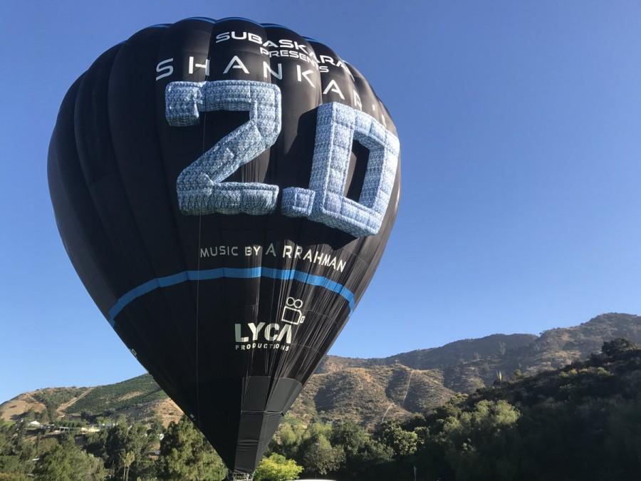 2.0: Rajinikanth and Akshay Kumar film’s hot air balloon to float over Hollywood signage. Rajinikanth,Akshay Kumar,2.0 promotions,2.0 movie promotions,2.0 in Los Angeles