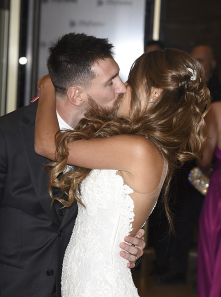 Lionel Messi and Antonela Roccuzzo greet the press after their civil wedding ceremony at the City Center Rosario Hotel & Casino on June 30, 2017 in Rosario. Lionel Messi and Antonella Roccuzzo,Lionel Messi,Antonella Roccuzzo,Lionel Messi and Antonella Roccuzzo wedding,Lionel Messi and Antonella Roccuzzo marriage,Lionel Messi and Antonella Roccuzzo wedding pics,Lionel Messi and Antonella Roccuzzo wedding image