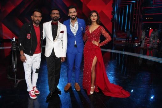 Choreographers and judges Remo D'souza, Shakti Mohan, Dharmesh Yelande and Punit Pathak on the sets of television show 