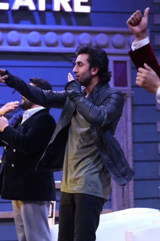 Bollywood actor Ranbir Kapoor on the sets of Saab Se Bada. Raveena Tandon & Ranbir Kapoor,Raveena Tandon and Ranbir Kapoor,Raveena Tandon,Ranbir Kapoor,Saab Se Bada,Saab Se Bada on the sets