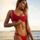 Colombian model Ariadna Gutiérrez flaunts her sizzling figure in a hot red bikini.