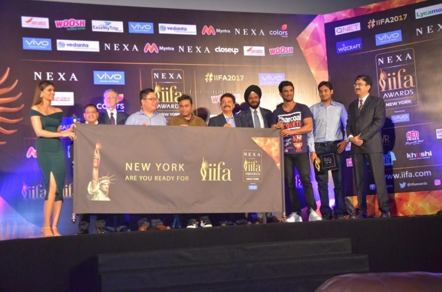 The NEXA IIFA Awards will air exclusively LIVE on COLORS – the Broadcast Partner, with the Title Sponsor NEXA, Powered by VIVO, Cause Partner- WOOSH Washing Expert, Styled by Myntra, Official Airline Partner – AIR INDIA, Knowledge Partner – VEDANTA, Brand Partner – Closeup, Carnival and Ease My Trip, Jewellry Partner - GITANJALI, Outdoor partners – Bright Outdoor Media and JR Creations, Multiplex Partner -PVR, Radio Partner- Red FM, Print Media Partner- Rajasthan Patrika. Kriti Sanon,Sushant Singh Rajput,AR Rahman,IIFA Awards press conference,IIFA Awards,IIFA Awards press conference pics,IIFA Awards press conference images,IIFA Awards press conference stills,IIFA Awards press conference pictures,IIFA Awards press conferenc