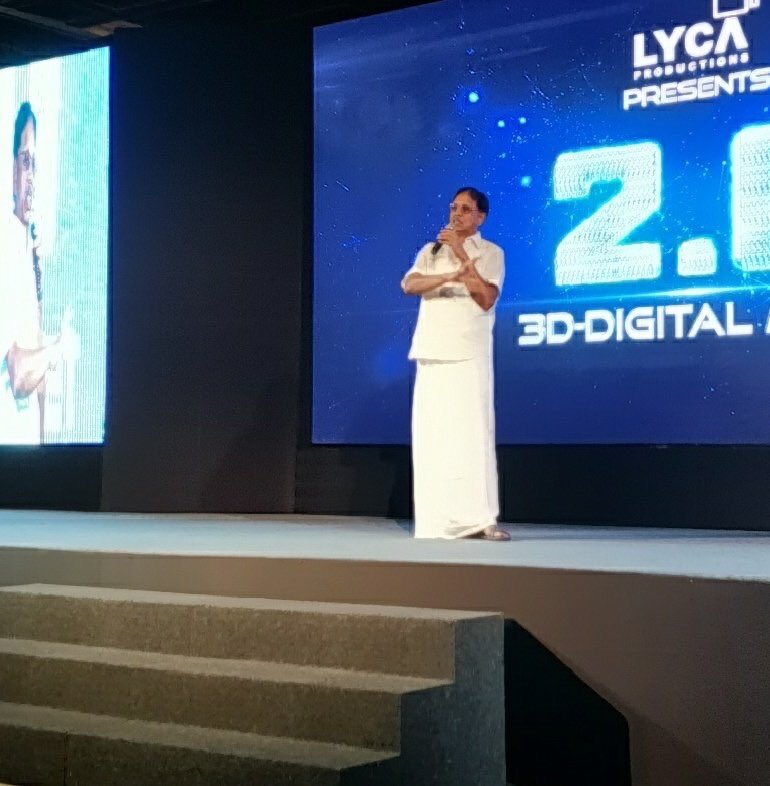 Superstar Rajinikanth's 2Point0 will beat the previous records created by Baahubali says Tiruppur Subramanian at 2Point0 3D Digital Meet. Rajinikanth,Akshay Kumar,2.0 press meet,2.0 3D,2.0 3D Digital press meet