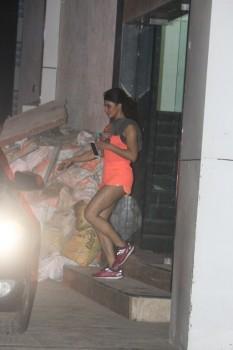 Bollywood Actress Jacqueline Fernandez spotted at Gym in Khar.