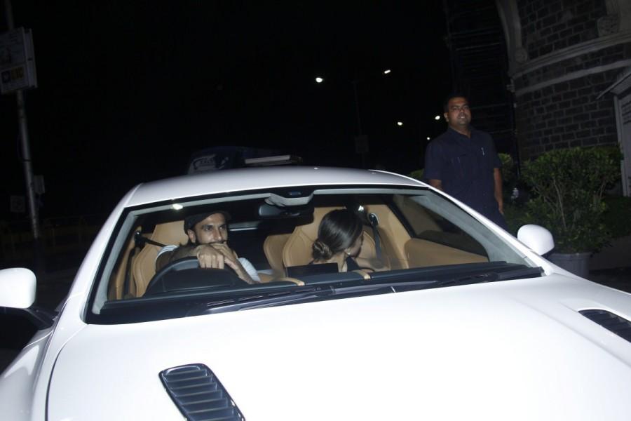 Ranveer Singh took Deepika Padukone out on his Birthday in a brand new Aston Martin. Ranveer Singh,Deepika Padukone,Ranveer Singh and Deepika Padukone,Deepika Padukone and Ranveer Singh,Aston Martin,Ranveer Singh takes Deepika Padukone in Aston Martin