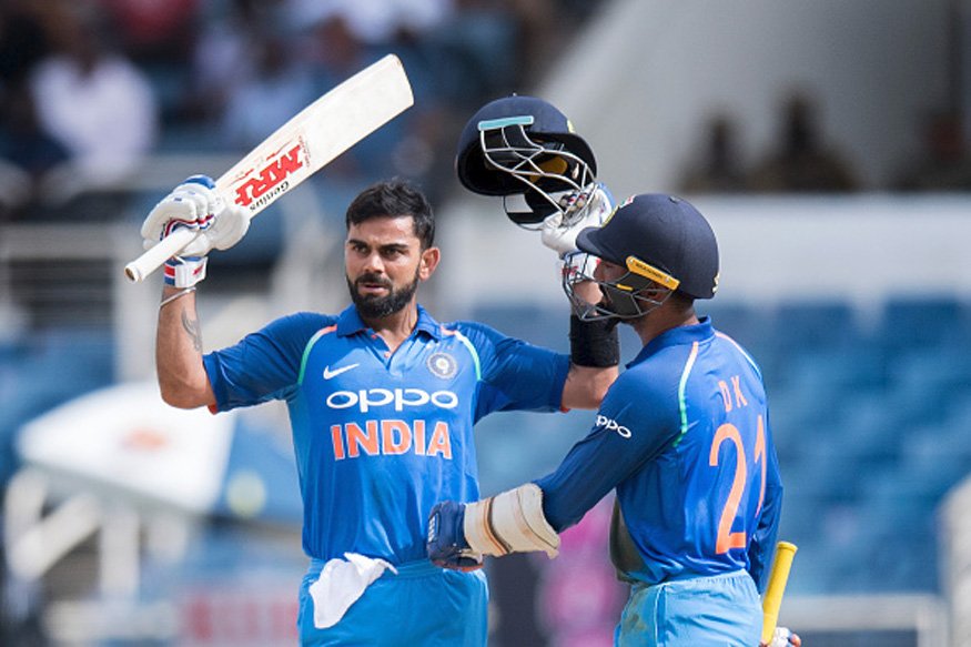 Unperturbed by the fall of Rahane's wicket, Kohli displayed his class and waited for the bad balls. Soon, Kohli along with Karthik, started thrashing West Indies bowlers all around the park and chased down the total with 79 balls remaining. Kohli slammed 12 boundaries and two sixes in his 115 ball knock while Karthik's 52-ball knock was comprised of five boundaries. For West Indies, Joseph and Bishoo chipped in with one wicket each. Earlier, Mohammed Shami bagged a four-wicket haul as India restricted West Indies to 205/9. The Bengal pacer decimated the hosts' lower-middle order to return figures of 4/48 in his 10 overs. Fellow pacer Umesh Yadav also did well to return figures of 3/53. Virat Kohli,skipper Virat Kohli,India vs West Indies,India vs West Indies 2017,India vs West Indies cricket,India vs West Indies 5th ODI,India vs West Indies 5th ODI match