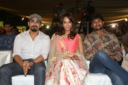Siddharth, Lakshmi Manchu and Nani at Naalo Okadu Audio Launch Photos