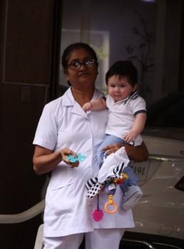 Taimur Ali Khan visits his grandmother’s house in Mumbai.