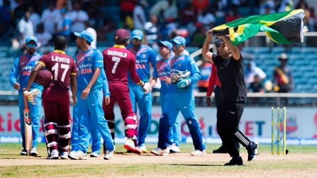Riding on Evin Lewis' unbeaten century, West Indies defeated India by nine wickets in the one-off Twenty20 International match at the Sabina Park here on Sunday. Lewis slammed 125 runs in just 62 balls to guide his team to a comfortable victory over the visitors. His innings was laced with six boundaries and 12 sixes. Chasing a mammoth 191, West Indies got off to a perfect start as openers Lewis and Chris Gayle (18) forged 82-run partnership in the 8.2 overs before Gayle was dismissed by left arm wrist spinner Kuldeep Yadav. Incoming batsman Marlon Samuels (36) then joined the in-form Lewis and the duo thrashed Indian bowlers all around the park to hand West Indies a victory with nine balls remaining. For India, Kuldeep was the lone wicket taker.