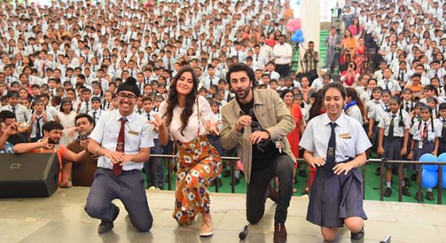 Jagga Jasoos is definitely a musical adventure for kids, both Ranbir Kapoor and Katrina Kaif are on a promotional spree for their upcoming film 'Jagga Jasoos' Their next destination is Delhi, where their first stop was Ryan International School in Vasant Kunj area of Delhi.
