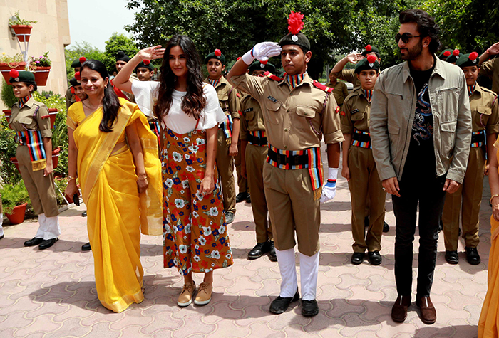 Both actors were seen answering the queries of innocent minds, but also danced on the songs 'Galti Se Mistake and Ullu Ka Pattha' from Jagga Jasoos, leaving them mesmerized. Jagga Jasoos revolves around a school boy played by Ranbir Kapoor who is in the search of his missing father. What unfolds are a series of adventures and findings for the young boy Jagga. Jagga Jasoos,Ranbir Kapoor and Katrina Kaif,Ranbir Kapoor,Katrina Kaif,Jagga Jasoos promotion,Jagga Jasoos movie promotion