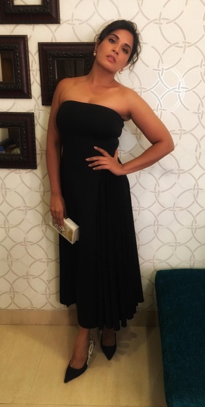 Dress by Hannan, Shoes and Accessories by Dior, Styled by Nikhil Mansata and HMU by Harry Rajput. Richa Chada,actress Richa Chada,Inside Edge promotions,Richa Chada dress,Richa Chada fashion