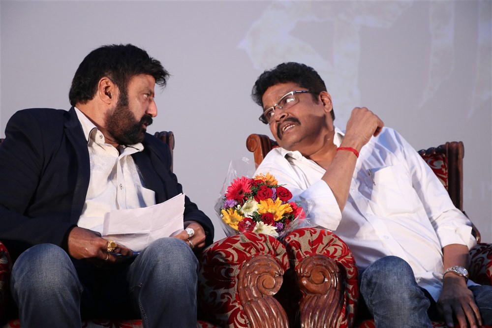 Actor Nandamuri Balakrishna and KS Ravikumar at Gautamiputra Satakarni Tamil audio launch. Nandamuri Balakrishna,Krish,KS Ravikumar,Karthi,Katragadda Prasad,C Kalyan,Gautamiputra Satakarni,Gautamiputra Satakarni Tamil audio launch,Gautamiputra Satakarni audio launch,Gautamiputra Satakarni audio launch pics,Gautamiputra Satakarni audio launch im