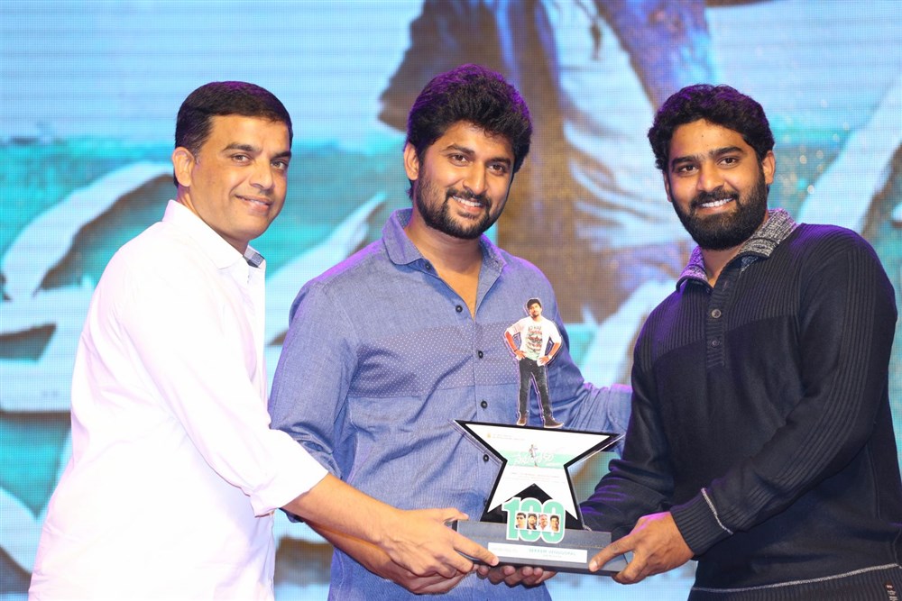 Actor Nani and Dil Raju at Nenu Local 100 days function. Nani,actor Nani,Nenu Local,Nenu Local 100 days function,Nenu Local 100 days function event,Nenu Local 100 days event,Fidaa audio Launch,Fidaa