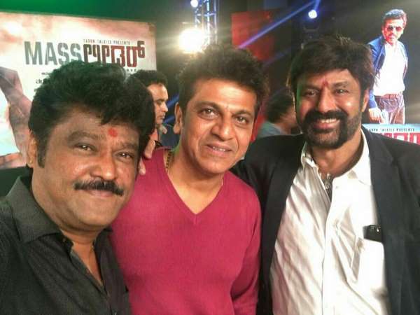 Jaggesh, Shiva Rajkumar and Nandamuri Balakrishna at Mass Leader audio launch. Rragini Dwivedi,Nandamuri Balakrishna,Pranitha Subhash,Jaggesh,Shiva Rajkumar,Puneeth Rajkumar,Loose Mada Yogesh,Mass Leader,Mass Leader audio launch,Mass Leader audio launch pics,Mass Leader audio launch images,Mass Leader audio launch stills,Mass Leader