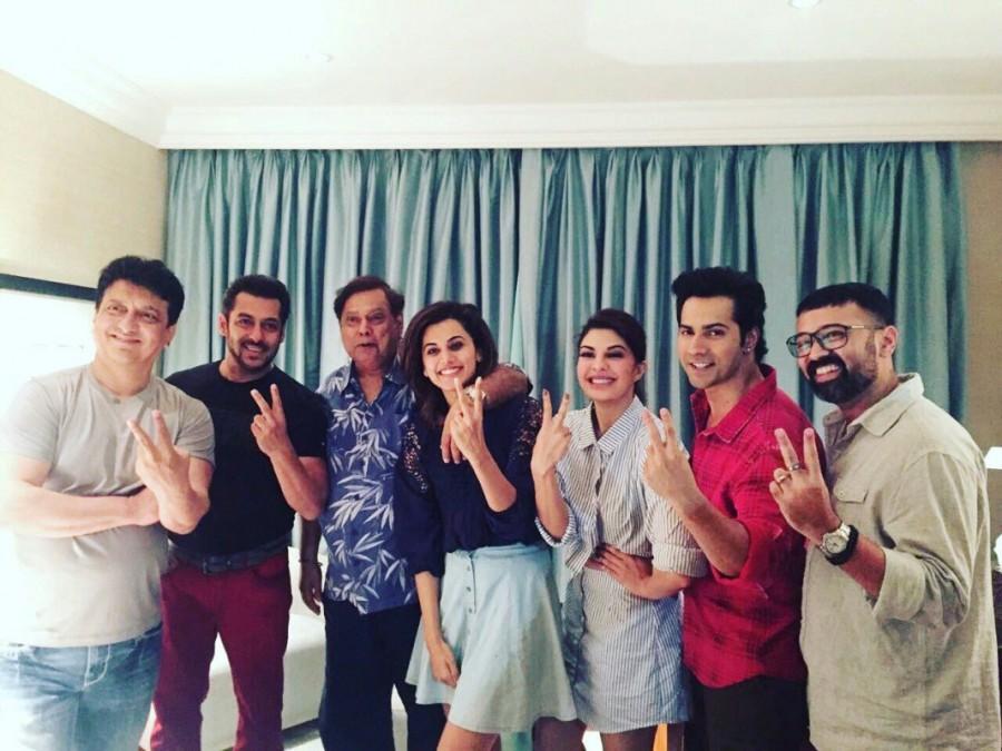 Salman has given more than 2 days for the shoot of his part in the film. While the trio have been good friends, working with each other individually and in touch for all these years, the trio came together to shoot after as long as 21 years. All three of them were reminiscent of all those days when they shot for the film back in those days. The whole vibe on set was of happiness and fun when Salman joined. It was like a mini celebration. Salman Khan,Sajid Nadiadwala,David Dhawan,Judwaa 2,Varun Dhawan