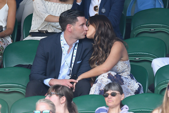 Vicky Pattison passionately smooches beau John Noble at Wimbledon. Vicky Pattison smooches beau John Noble,Vicky Pattison kisses beau John Noble,Vicky Pattison kisses John Noble,Vicky Pattison and John Noble,Vicky Pattison,John Noble