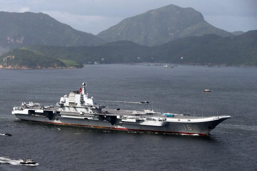 China's aircraft carrier Liaoning sails into Hong Kong. China's first aircraft,Liaoning China's first aircraft carrier,China first aircraft carrier,China aircraft carrier,China military
