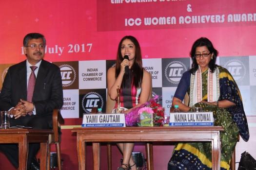 Actress Yami Gautam spotted at ICC Women Achiever Awards 2017.