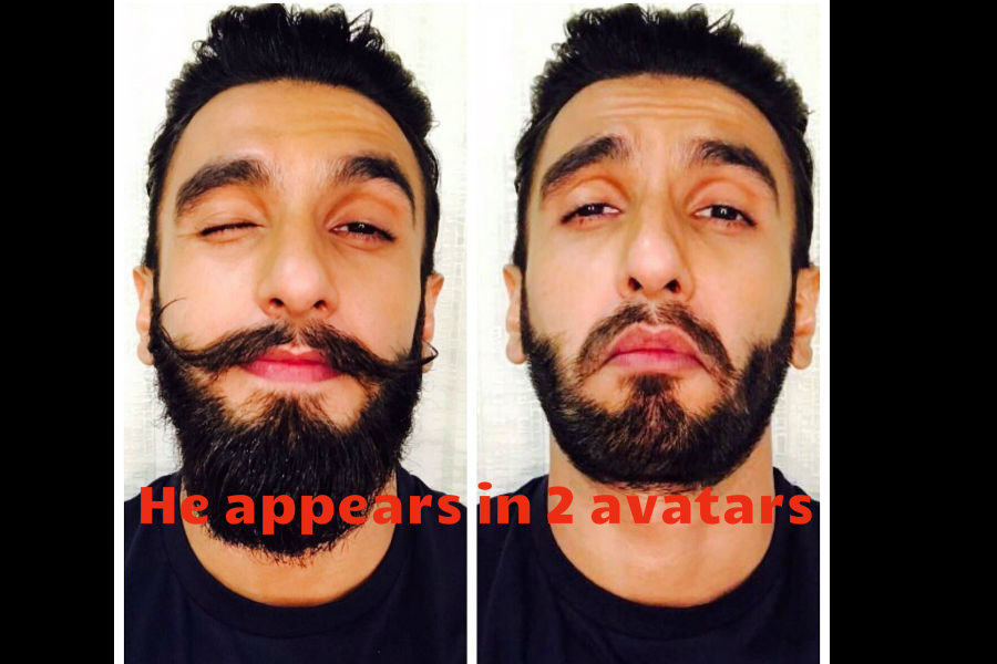 He appears in 2 avatars. Ranveer Singh,actor Ranveer Singh,Padmavati,Ranveer Singh trims his moustache,Ranveer Singh moustache,Ranveer Singh moustache pics,Ranveer Singh moustache images,Ranveer Singh moustache stills,Ranveer Singh moustache pictures,Ranveer Singh moustache photo