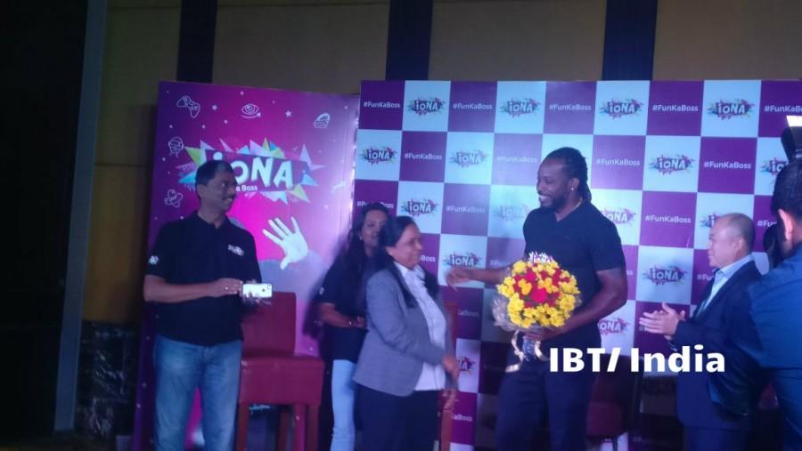 West Indies player Chris Gayle at an event in Bangalore. Chris Gayle,Chris Gayle in Bangalore,Chris Gayle in Bengaluru