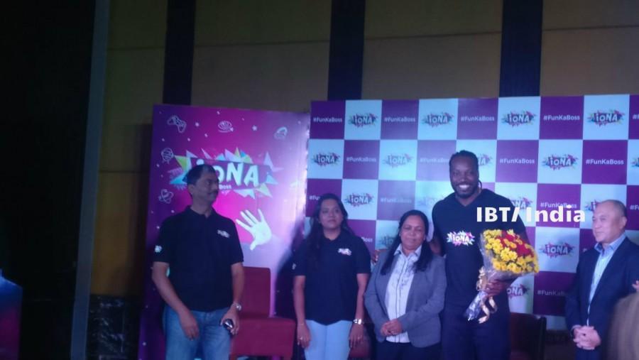 West Indies player Chris Gayle at an event in Bangalore on 13th July 2017. Chris Gayle,Chris Gayle in Bangalore,Chris Gayle in Bengaluru