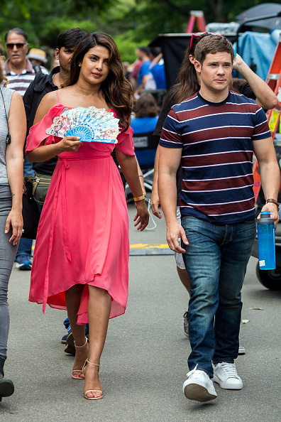Priyanka Chopra and Adam DeVine are seen filming 'Isn't It Romantic?' in Central Park on July 11, 2017. Isn't It Romantic,Priyanka Chopra .actress Priyanka Chopra,Priyanka Chopra wardrobe malfunction,Priyanka Chopra wardrobe malfunction pics,Priyanka Chopra wardrobe malfunction images,Priyanka Chopra wardrobe malfunction stills,Priyanka Chopra war