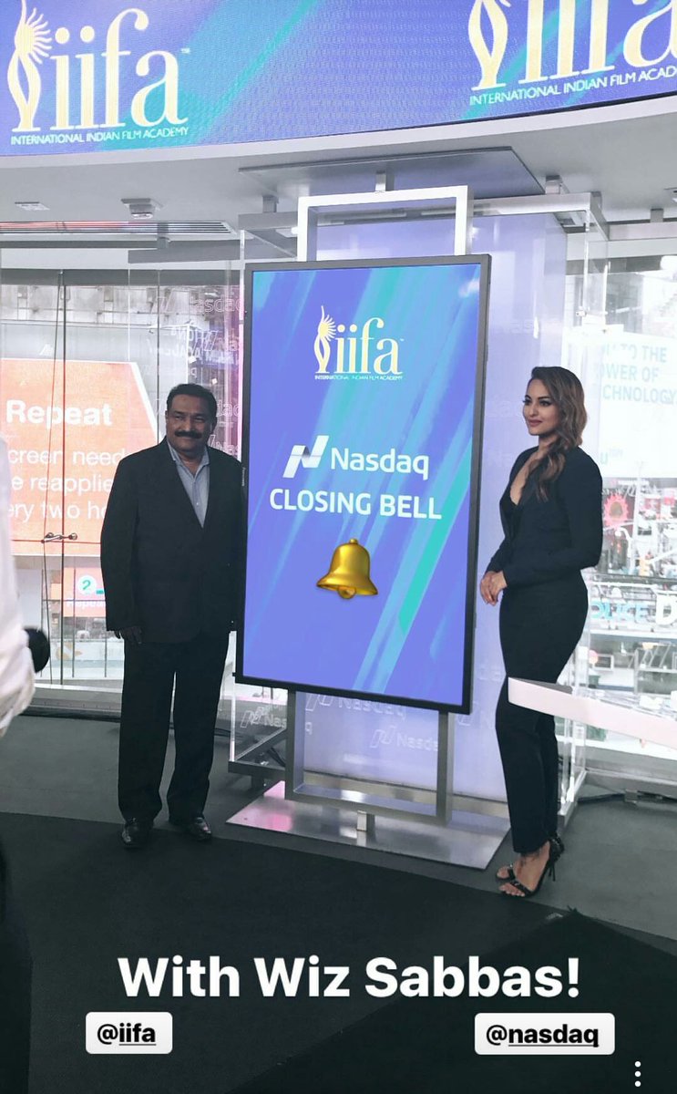 After ringing the bell, the actress posed with the Nasdaq building at Times Square in the backdrop, and a banner that read: "Nasdaq welcomes Sonakshi Sinha Bollywood actress." Sonakshi Sinha,IIFA Awards 2017,IIFA Awards,Sonakshi Sinha at IIFA,Sonakshi Sinha at IIFA awards,IIFA Weekend,Nasdaq bell,Sonakshi Sinha rings Nasdaq bell