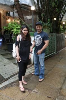 Actress Soha Ali Khan and Kunal Khemu spotted shopping in Bandra.