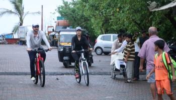 Rhea Chakraborthy,Rhea Chakraborthy riding cycle,Rhea Chakraborthy riding cycle in Bandra,Bandra,actress Rhea Chakraborthy
