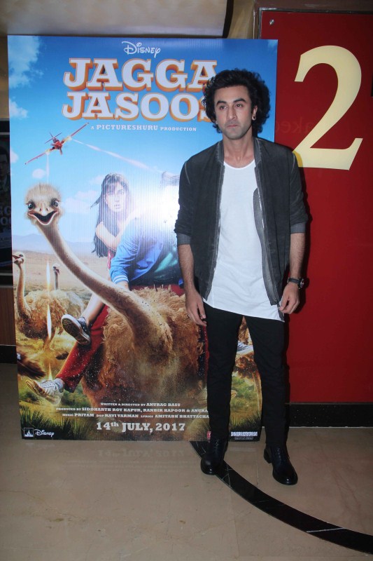 Indian film actor Ranbir Kapoor interacts with kids at a special screening of Jagga Jasoos. Ranbir Kapoor,actor Ranbir Kapoor,Jagga Jasoos,Jagga Jasoos special screening,Jagga Jasoos special screening for Kids