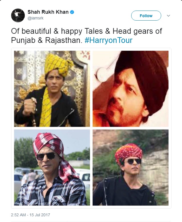 He had visited Jalandhar in the state of Punjab to launch the song 'Butterfly'. The actor also visited Jaipur for the promotions of 'Jab Harry Met Sejal' where the actor especially altered his route and went to Jodhpur to accept the honorary membership bestowed upon him by the 'Jodhpur Tourist Guide Association'. Team 'Jab Harry met Sejal' has been on a promotional spree delivering innovative marketing strategies. Shahrukh Khan,Shah Rukh Khan,Jab Harry Met Sejal,Jab Harry Met Sejal movie