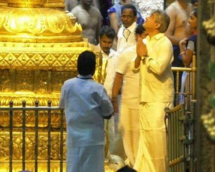 Actor Ajith Kumar offered his prayers at Tirupati temple on Tuesday ahead of the release of his Tamil film 