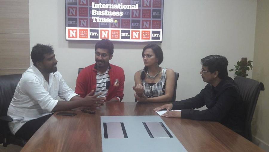 Director Suni, Manish Rishi, Shraddha Srinath promote their upcoming movie Operation Alamelamma in Bangalore at IBT office on 19th July 2017. Director Suni,Manish Rishi,Shraddha Srinath,Operation Alamelamma,Operation Alamelamma promotion,Operation Alamelamma movie promotion