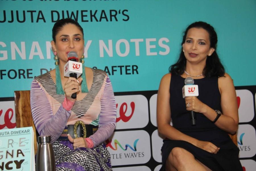 Bollywood actress Kareena Kapoor launches Rujuta Diwekar's book Pregnancy Notes. Kareena Kapoor,Kareena Kapoor Khan,actress Kareena Kapoor Khan,Rujuta Diwekar,Pregnancy Notes,Kareena Kapoor launches Rujuta Diweka book