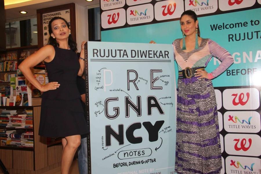 Bollywood film actress Kareena Kapoor launches Rujuta Diwekar's book Pregnancy Notes. Kareena Kapoor,Kareena Kapoor Khan,actress Kareena Kapoor Khan,Rujuta Diwekar,Pregnancy Notes,Kareena Kapoor launches Rujuta Diweka book