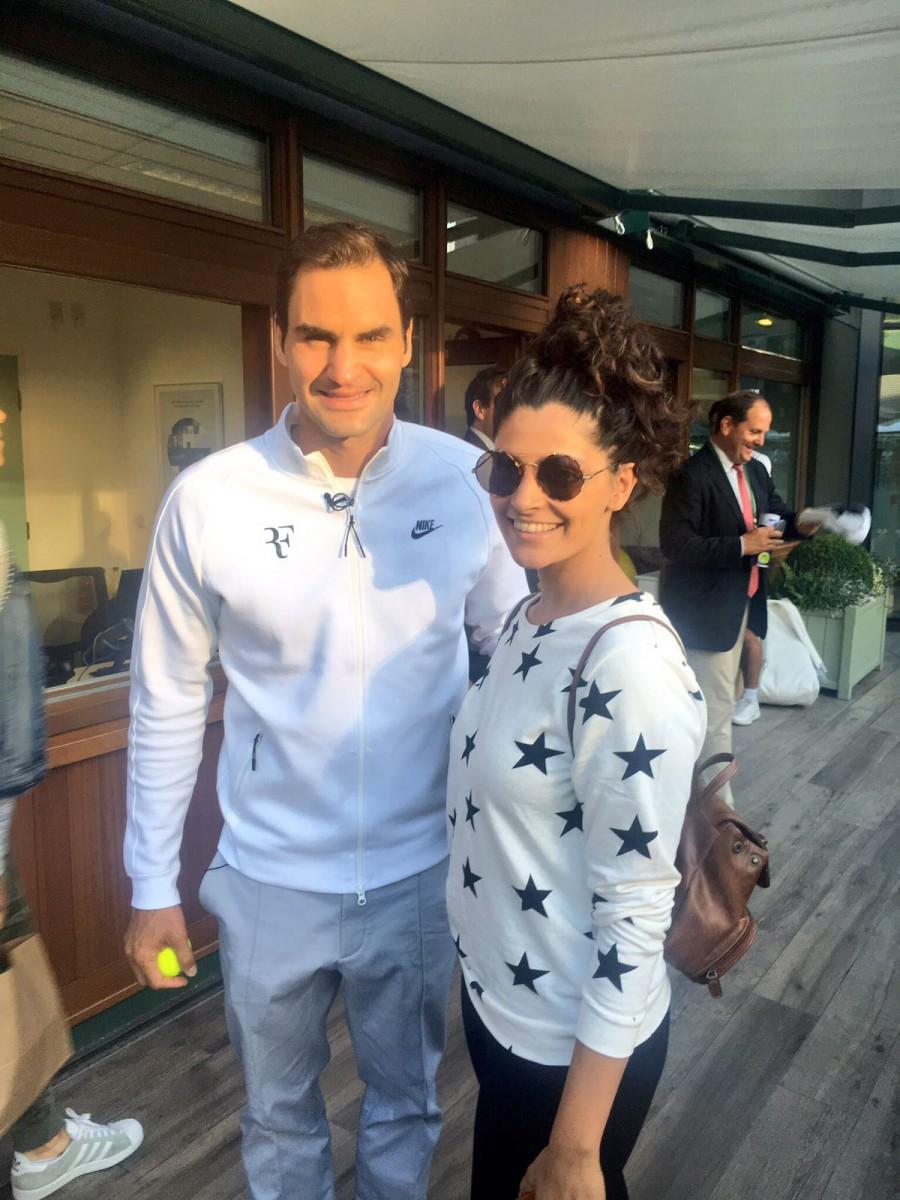 Saiyami Kher with Roger Federer. Saiyami Kher,actress Saiyami Kher,Saiyami Kher living her tennis dream,Saiyami Kher tennis dream