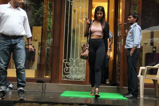 Bollywood actress Pooja Hegde spotted at Bandra with family.