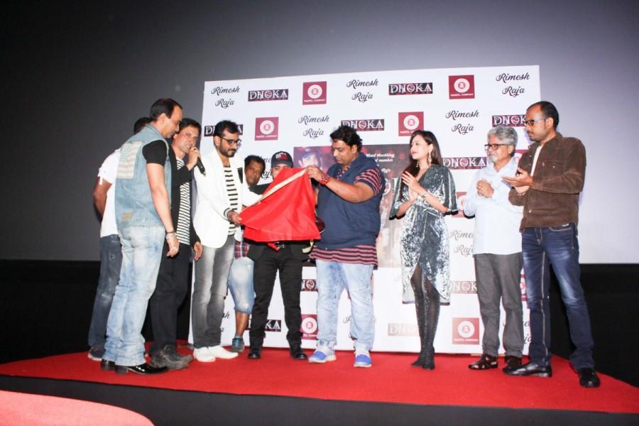 Playback singer and music producer Rimesh Raja, choreographer Ganesh Acharya and actress Madalsa Sharma during the song launch "Dhoka". Dhoka song launch,Dhoka song,Dhoka,Rimesh Raja,Ganesh Acharya,Madalsa Sharma,Dhoka song launch pics,Dhoka song launch images,Dhoka song launch stills,Dhoka song launch pictures,Dhoka song launch photos