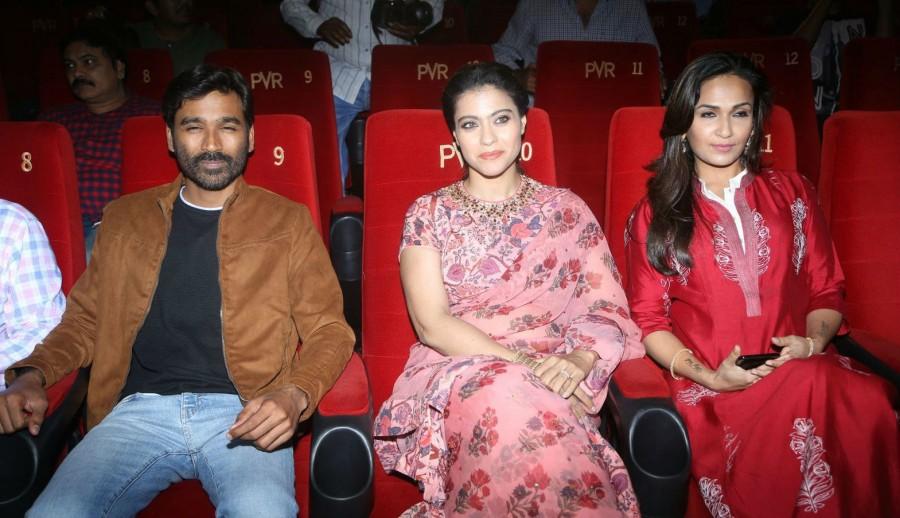 Actor Dhanush, Kajol, Soundarya Rajinikanth at VIP 2 press meet. Dhanush,Kajol,Soundarya Rajinikanth,VIP 2 press meet,VIP 2,VIP 2 press meet pics,VIP 2 press meet images,VIP 2 press meet stills,VIP 2 press meet pictures,VIP 2 press meet photos