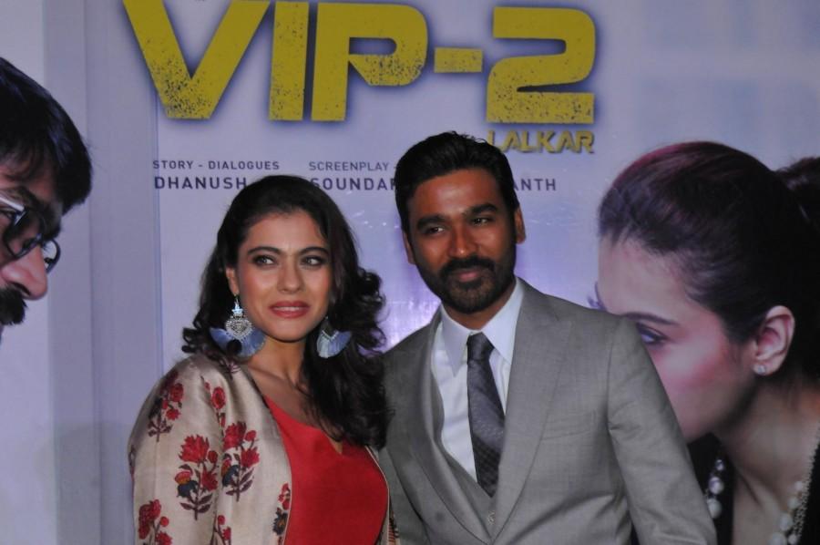 Kajol with director Soundarya Rajinikanth during the promotion of their upcoming film "VIP 2" in New Delhi. Kajol,Dhanush,Kajol and Dhanush,VIP 2 promotion,VIP 2,VIP 2 movie promotion