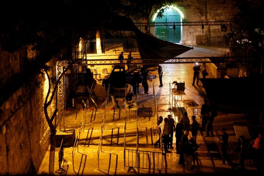 Israel installed the detectors at entry points to Al-Aqsa mosque after two police guards were fatally shot on July 14, setting off the bloodiest clashes between Israelis and Palestinians in years. Jerusalem metal detectors,Jerusalem,Jerusalem detectors,Aqsa mosque,Jerusalem Old City,Israel removes Jerusalem metal detectors,Israel