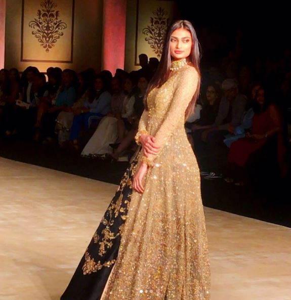 "I have always been an admirer of Shyamal and Bhumika and been inspired by Indian art and craft. Seeking inspiration from the rich Indian heritage and history from the ancient culture, Shyamal and Bhumika create couture collections relevant to modern day sensibilities," Athiya told IANS. "The play of colours and the silhouettes in their designs are stunning and it is my absolute pleasure and honour to be the showstopper for their first ever association with India Couture Week," she added. Athiya Shetty,actress Athiya Shetty,Athiya Shetty at ICW 2017,ICW 2017,India Couture Week,India Couture Week 2017