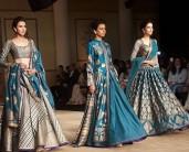It was not just the showstopper Bhumi Pednekar who added glamour to her show at the India Couture Week (ICW) 2017, but the finest selection of colours also made designer Reynu Taandon's collection a little more chic, classy and elegant. Remaining true to her roots, Taandon in association with Rajnigandha presented collection titled "CYAN" awhich was inspired from the mysticism of peacock blue hues.